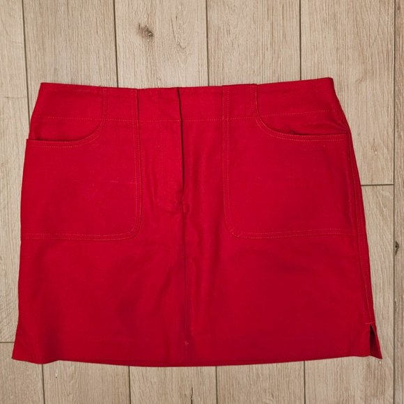 Express Stretch Red Skirt Womens 9/10 Mini Skirt - Cotton Spandex -NWOT - Picture 4 of 8